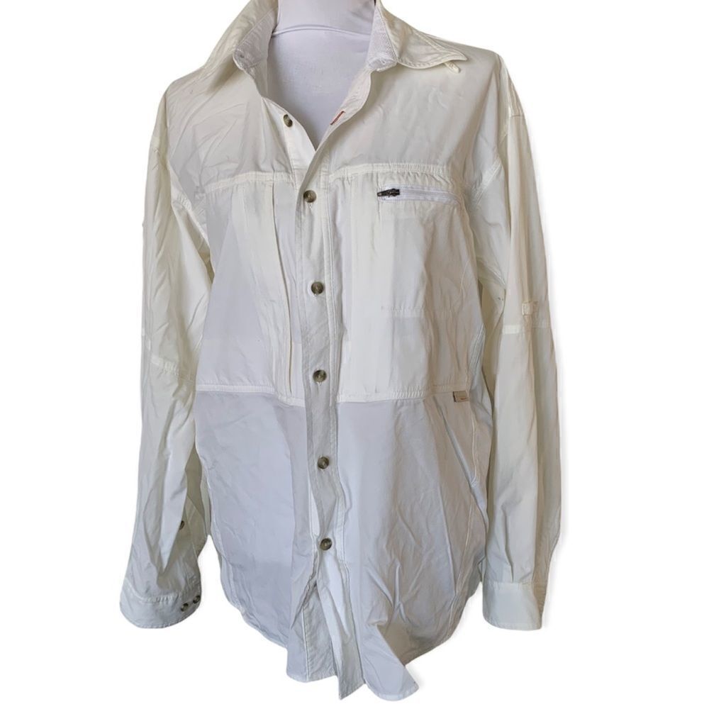 COLUMBIA men’s white performance shirt sz M